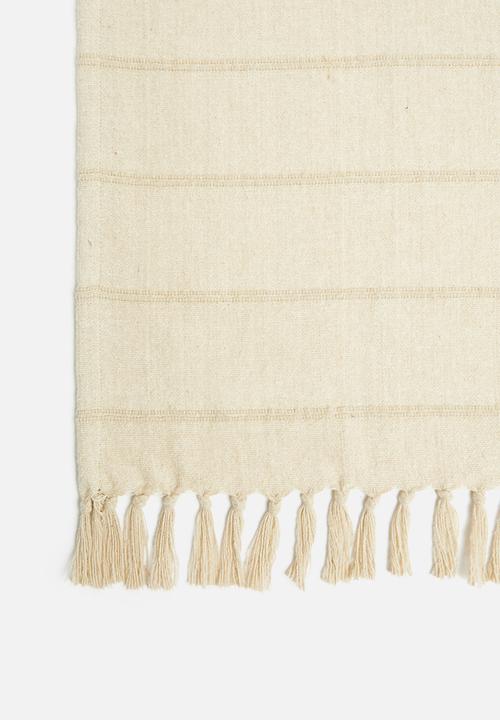 H&S - Rio striped throw - cream