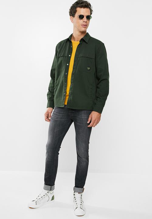 Only & Sons - Gavin long sleeve twill workwear overshirt - khaki