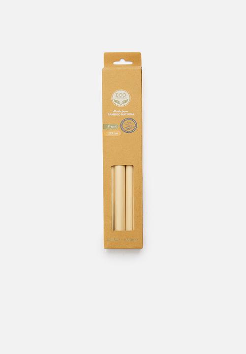 H&S - Straw bamboo set 8 piece - brown