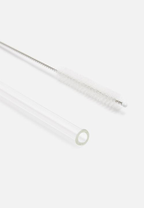 Excellent Houseware - Glass drinking straws set of 4 - clear
