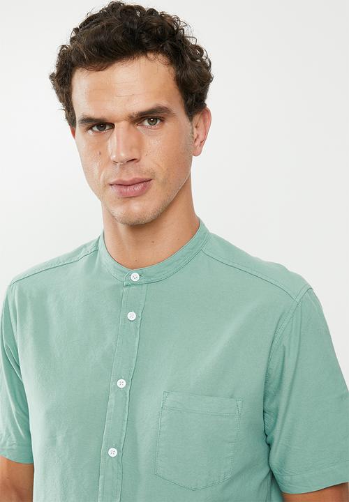 Superbalist - Oxford mandarin shirt - green
