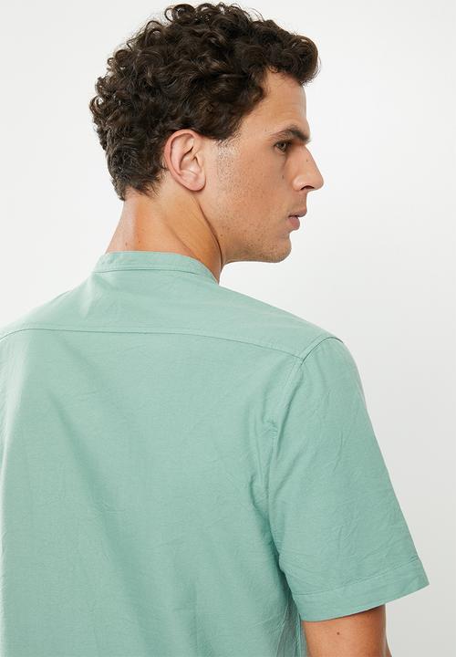 Superbalist - Oxford mandarin shirt - green