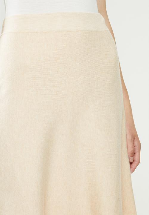 MANGO - Flear skirt - beige