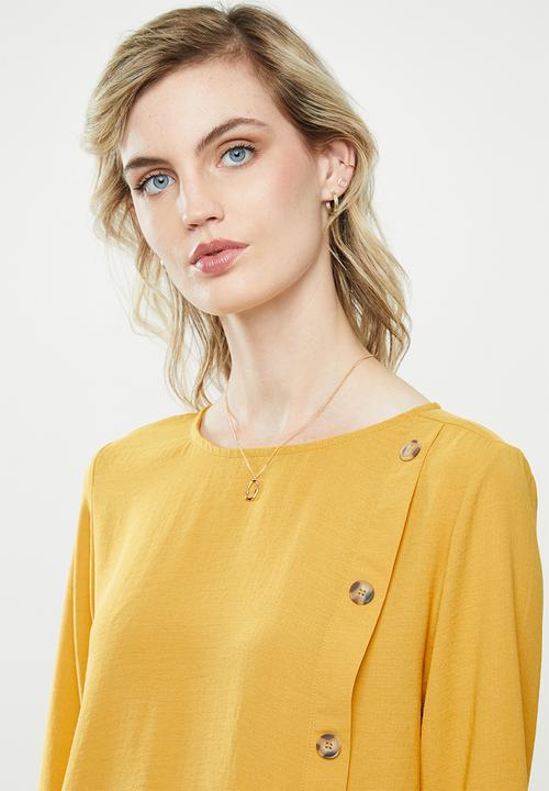 MANGO - Wrap blouse - yellow