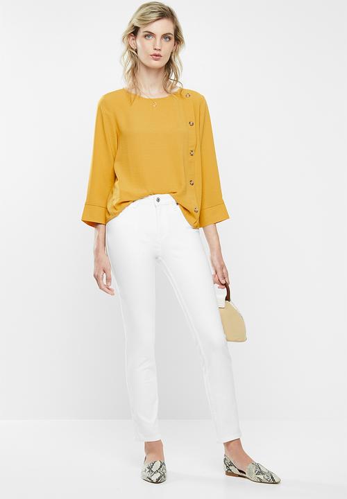 MANGO - Wrap blouse - yellow