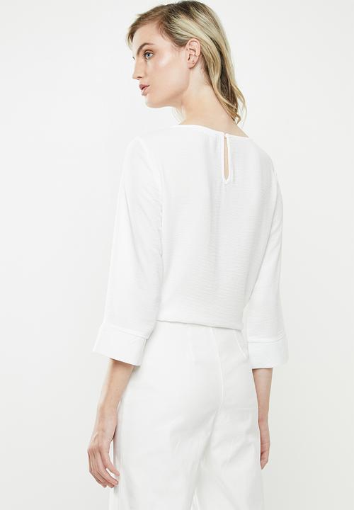 MANGO - Wrap blouse - off white