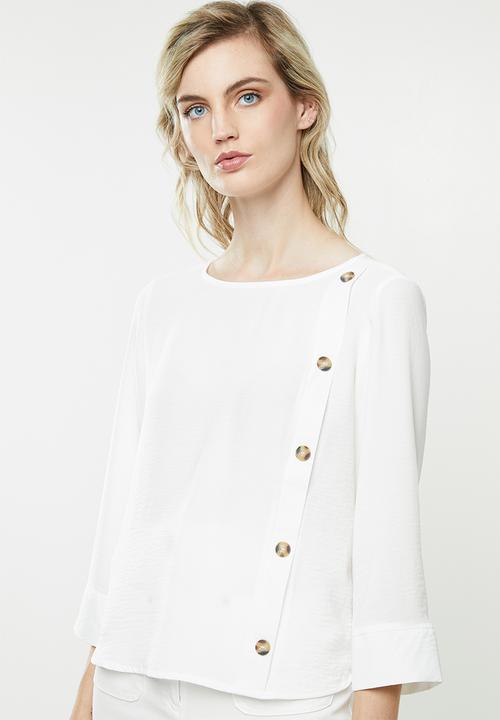MANGO - Wrap blouse - off white
