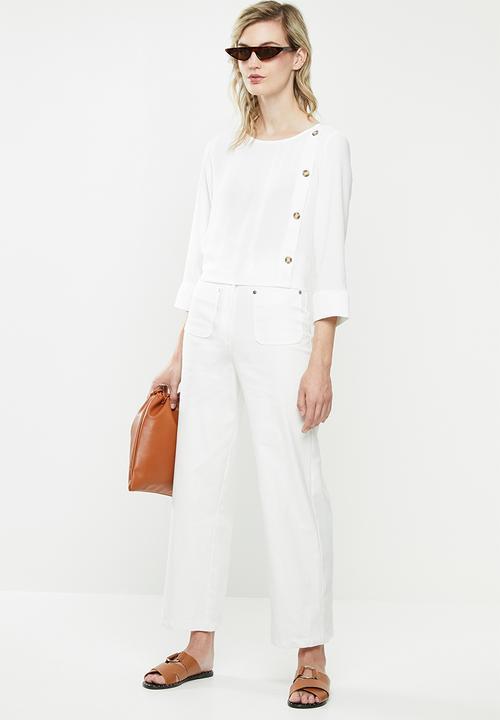 MANGO - Wrap blouse - off white