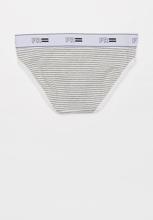 Cotton On - Girls bikini brief - grey & white 