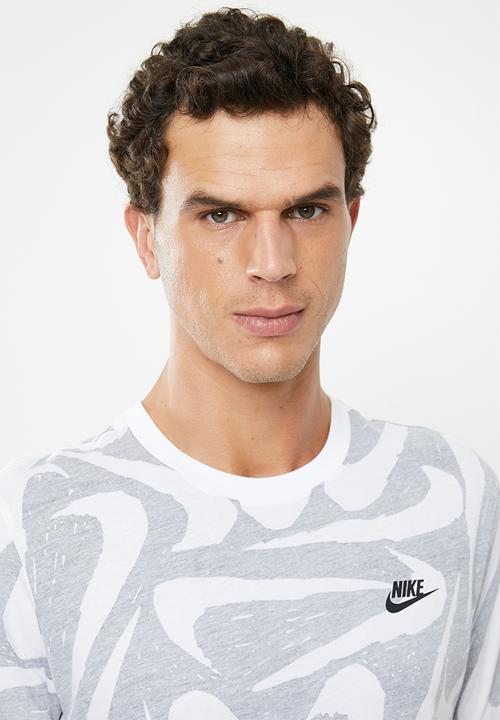 Nike - Nike sportswear hand drawn all over print tee - white & grey 
