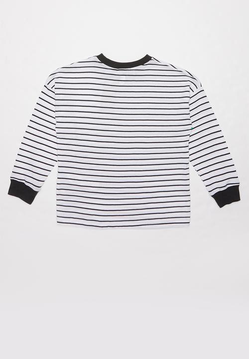Cotton On - Tom loose fit tee - white phantom stripe