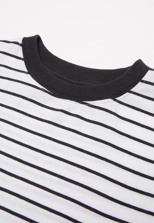 Cotton On - Tom loose fit tee - white phantom stripe