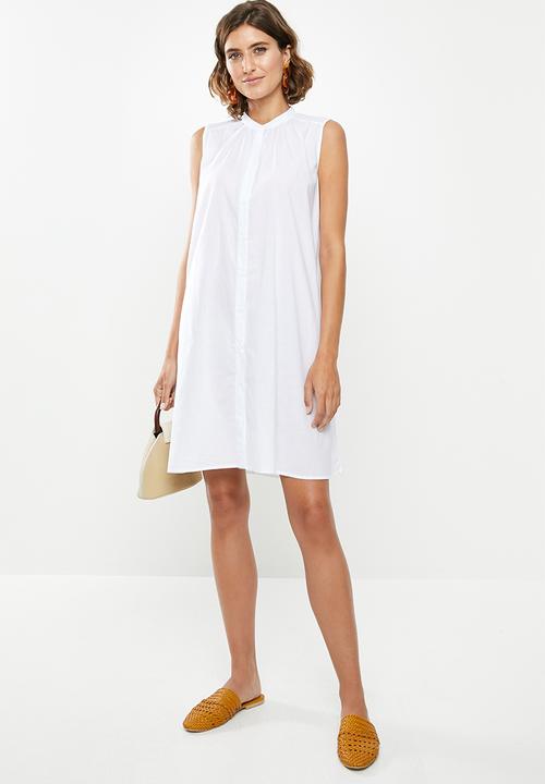 edit - Sleeveless cotton voile tunic - white