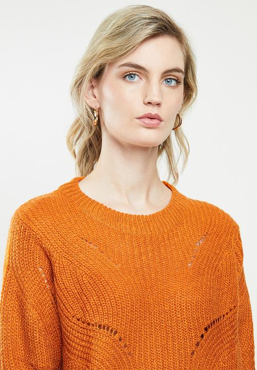 Jacqueline de Yong - Daisy structure pullover - maple orange