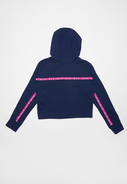 Nike - Girl Nike Air crop hoodie - blue & pink 