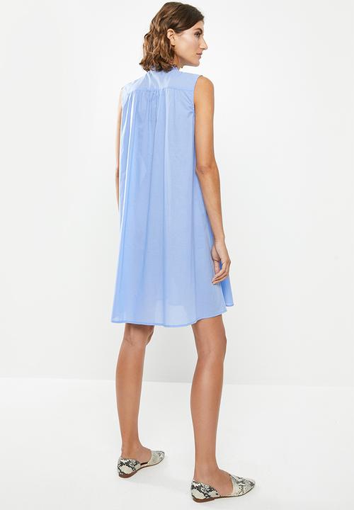 edit - Sleeveless cotton voile tunic - blue