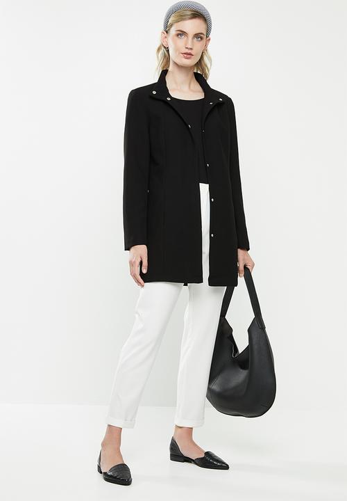 Jacqueline de Yong - Hana high neck coat - black