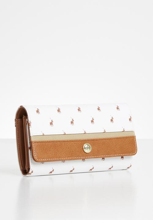 POLO - Heritage trifold purse - white & brown