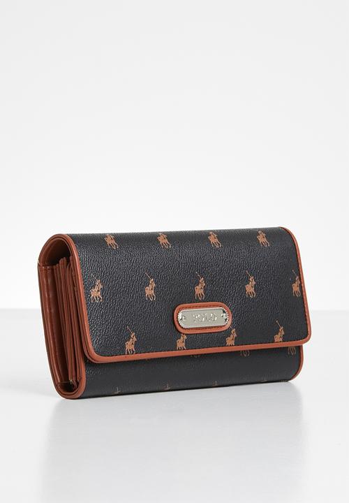POLO - Classic trifold purse - black & brown