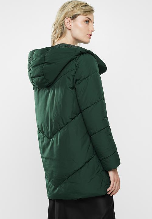 Jacqueline de Yong - Lidya padded hood jacket - scarab green