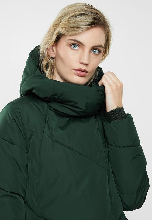 Jacqueline de Yong - Lidya padded hood jacket - scarab green