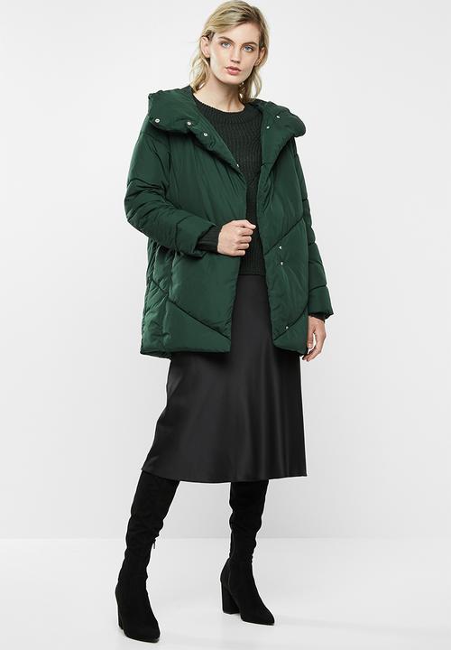 Jacqueline de Yong - Lidya padded hood jacket - scarab green