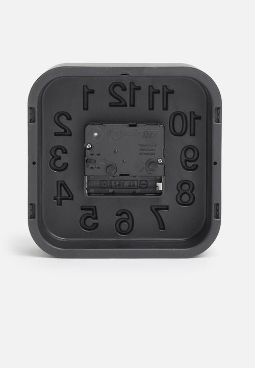 H&S - Square alarm clock - black