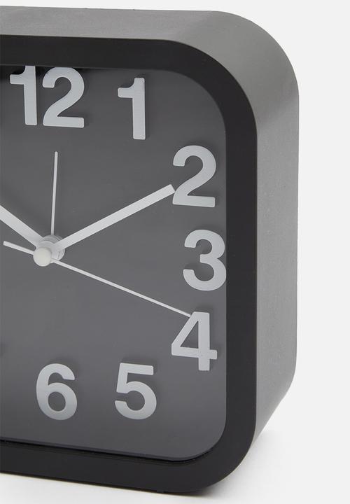 H&S - Square alarm clock - black