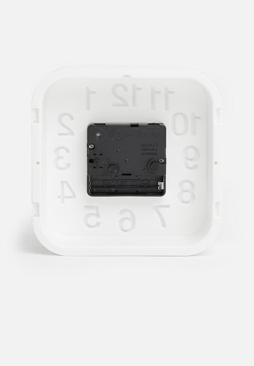 H&S - Square alarm clock - white