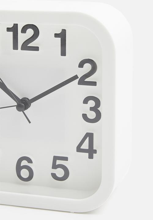 H&S - Square alarm clock - white