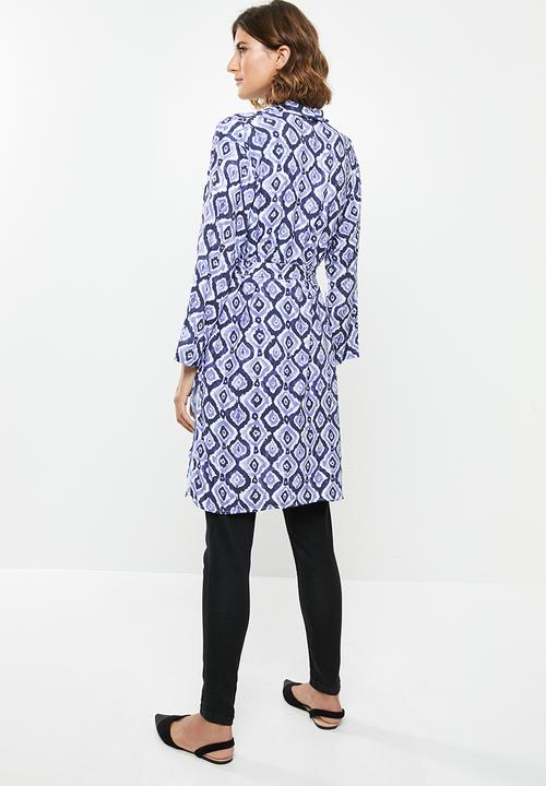 edit - Long kimono - blue & white 