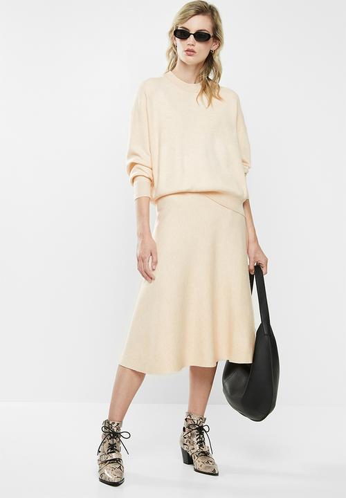 MANGO - Flear skirt - beige