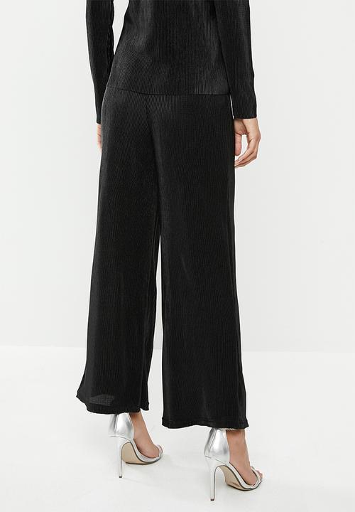 edit - Plisse trousers - black