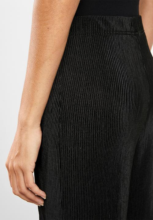 edit - Plisse trousers - black