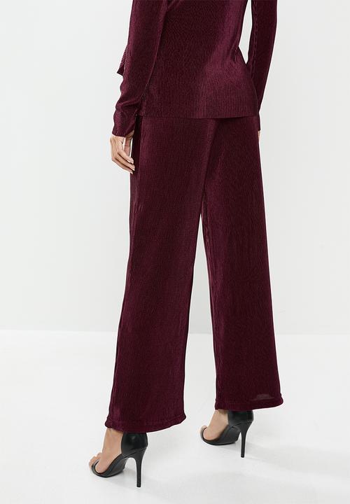 edit - Plisse trousers - burgundy