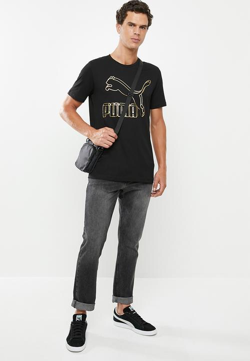 PUMA - Classic logo tee - black & gold 