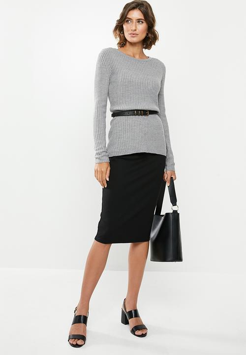 edit - Pull on pencil skirt - black
