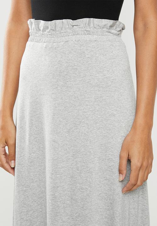 edit - Pull on knit midi skirt - light grey