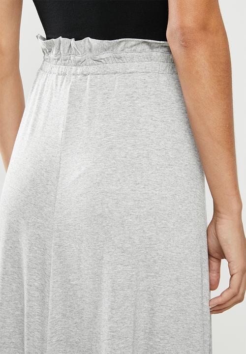 edit - Pull on knit midi skirt - light grey