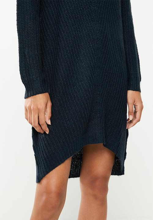 Jacqueline de Yong - Tammy v-neck dress - navy
