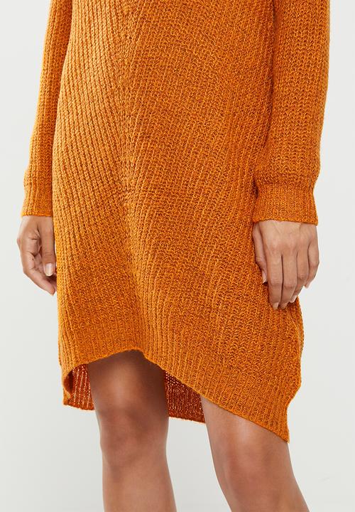 Jacqueline de Yong - Tammy v-neck dress - orange 