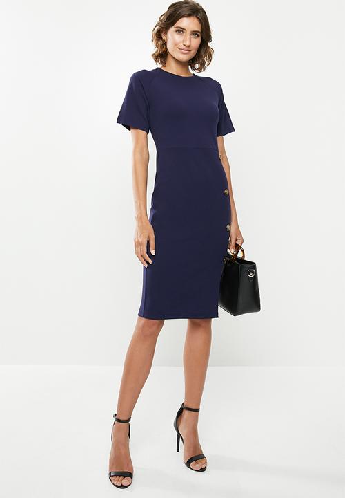 edit - Crepe suit dress - navy