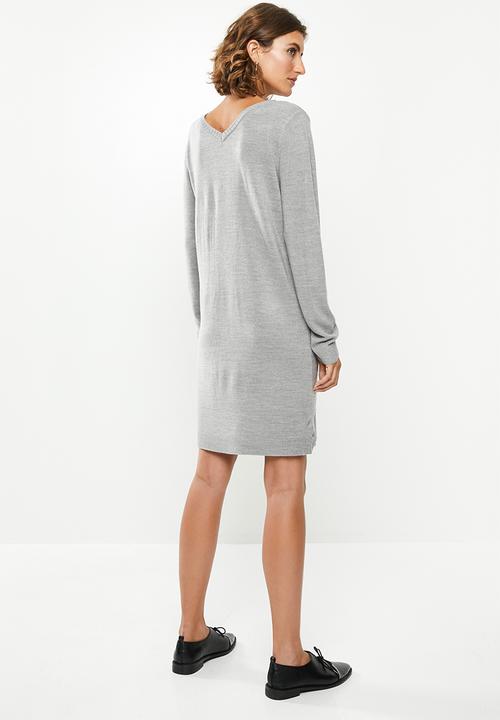 Jacqueline de Yong - Valley treats long sleeve dress - grey