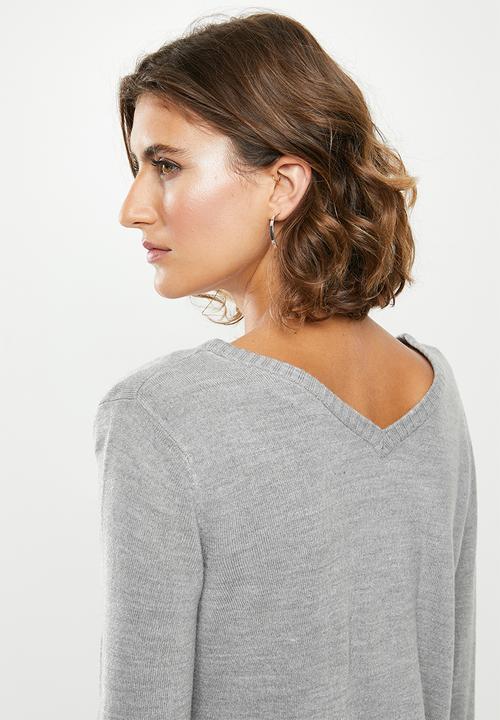 Jacqueline de Yong - Valley treats long sleeve dress - grey