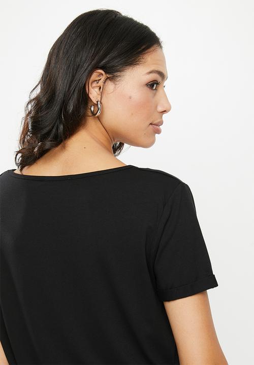 Missguided - Boyfriend v-neck short sleeve T-shirt - black