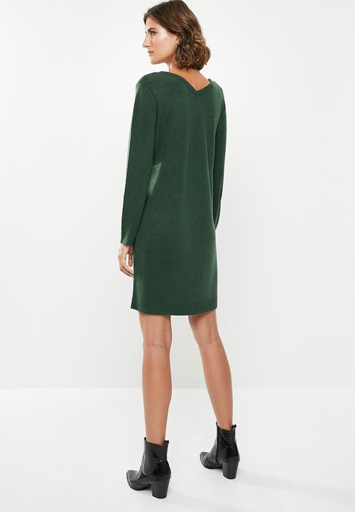 Jacqueline de Yong - Valley treats long sleeve dress - green