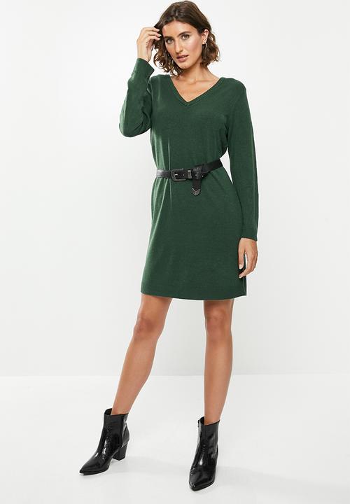 Jacqueline de Yong - Valley treats long sleeve dress - green
