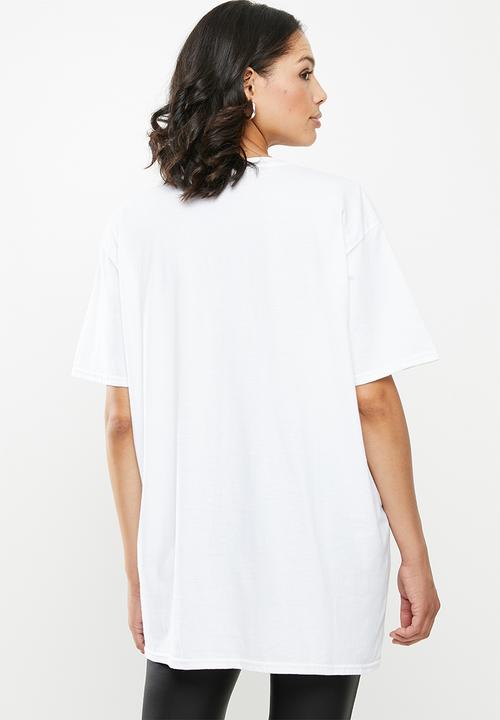 Missguided - Oversized dragon graphic T -shirt - white