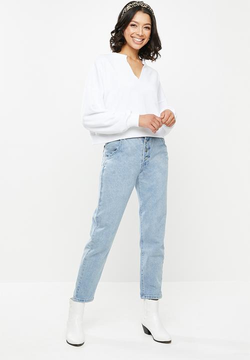 Missguided - V-front oversized sweat - white