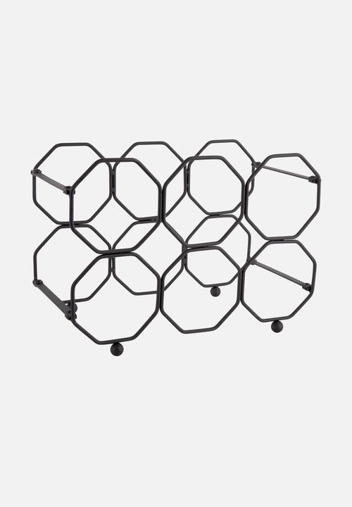 Present Time - Honeycomb wine rack - black
